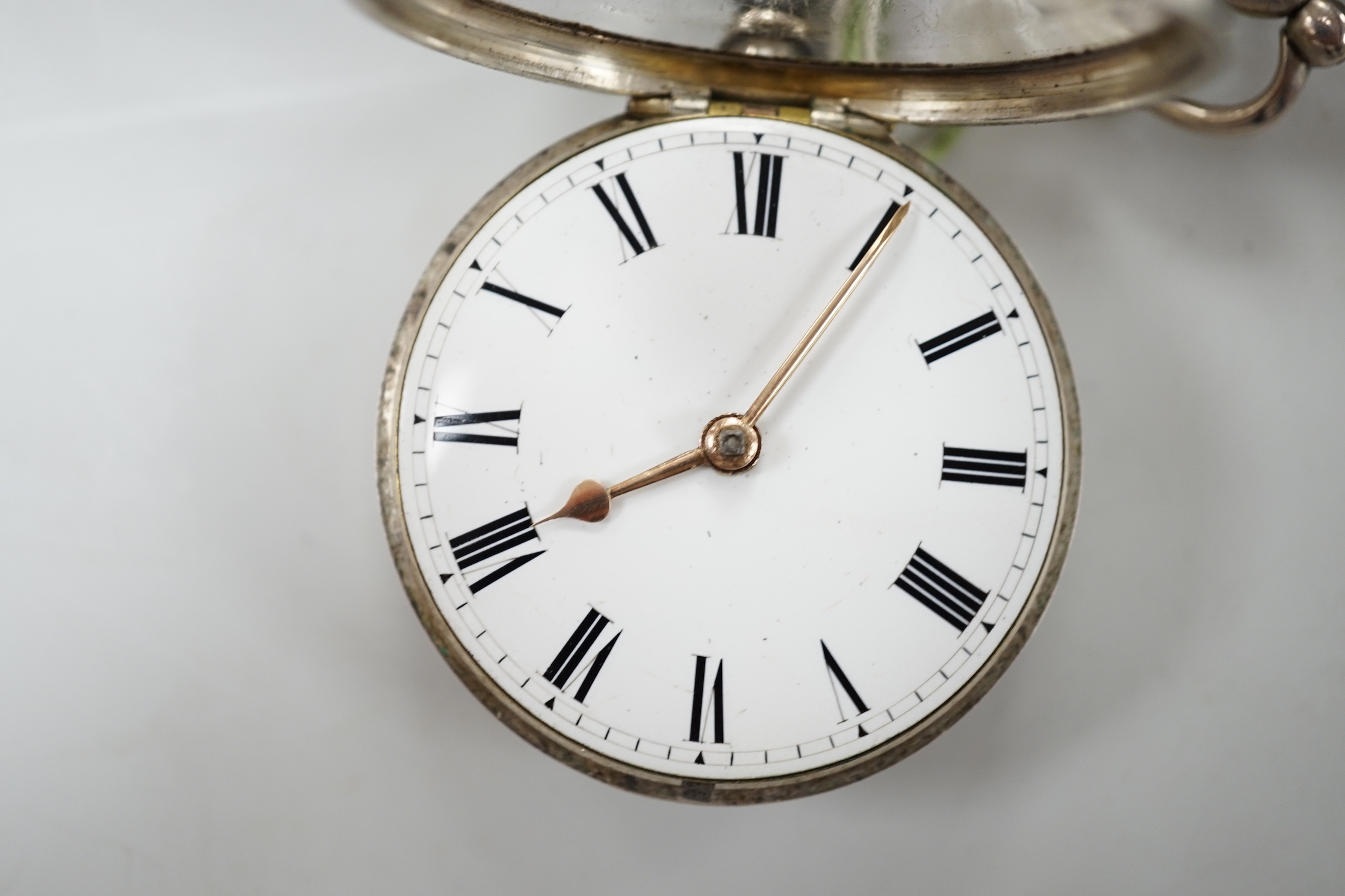 Two Victorian silver pair cased keywind verge pocket watches by Henry Steward of York and Eaton of London.